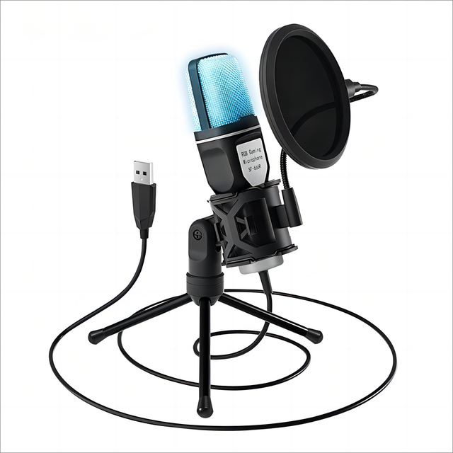 Gooermi Cheap Rgb Gamer Microphones Usb Mic Streaming Microfono Gaming Laptop Desktop Pc Microfone Condensador Microphone