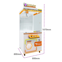 Nouvelle conception Kising : Machines à griffes commerciales avec code QR, personnalisables en bleu et orange, avec options de prise et de langue.