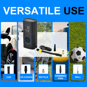 Pompa udara ban mobil elektrik portabel, pemompa udara ban mobil Digital dapat diisi ulang tekanan tinggi - Product Image 4