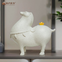 Bon chanceux cadeaux d'affaires décoration de la maison Tang Statue de cheval à la main en résine émaillée Cheval Animal Sculpture