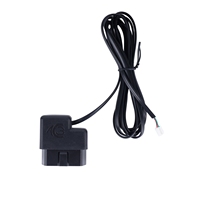 Câble d'alimentation OBD2 16 broches à angle droit pour caméra embarquée, traceur GPS, HUD avec adaptateur de faisceau de câblage