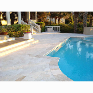 Vente en gros de carreaux de piscine en pierre naturelle carrelage en travertin carrelage pour allée <span class=keywords><strong>pavé</strong></span> extérieur en travertin beige - Product Image 1