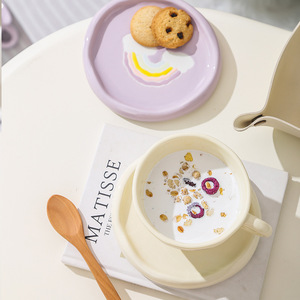 Sáng tạo vẽ tay cốc cà phê gốm và đĩa đặt 250ml công suất ánh sáng sang trọng buổi chiều trà thích hợp - Product Image 4