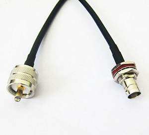 BNC hembra Bulkhead Jack a UHF macho <span class=keywords><strong>PL259</strong></span> Cable flexible <span class=keywords><strong>RG58</strong></span> - Product Image 1