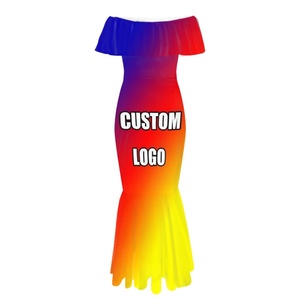 Vestido Túnica <span class=keywords><strong>Sexy</strong></span> con Estampado Tribal <span class=keywords><strong>Masi</strong></span> Tapa de Flores Tagimoucia de Fiji, Falda Ajustada con Cola de Pez, Vestido Polinesio de Manga Corta, Vestido con Hombros Descubiertos - Product Image 3