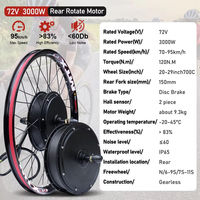 Kit de Motor sin Escobillas de Alta Potencia de 72V 3000W con Pantalla LCD, Apto para Conversión de Bicicletas de Montaña y Bicicletas Eléctricas