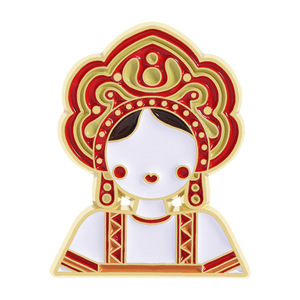 Broches émaillées Matryoshka russes, style rétro ethnique, personnages de dessins animés, badges tendance pour chapeaux et revers pour femmes, bijoux cadeaux, vente en gros - Product Image 5
