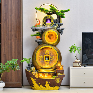 Quanfangyuan Gourd Water Feature Artificial Rockery Fountain With <b>Led</b> <b>Light</b> For Home Office Courtyard Decor - Product Image 3