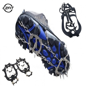 CZFIT - Crampones Deportivos Portátiles de Acero para Hombre y <span class=keywords><strong>Mujer</strong></span>, Cubre Zapatos Impermeables de 2 mm de Grosor para Superficies de Nieve/Hielo y Escalada - Product Image 1