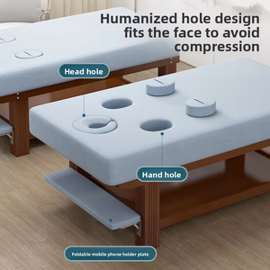 Mesa de Masaje de Madera Sólida Ancha y Moderna, Estilo Minimalista, para Salón de Belleza, Medicina Tradicional <span class=keywords><strong>China</strong></span>, <span class=keywords><strong>Tuina</strong></span>, Fisioterapia, con Reposabrazos - Product Image 4