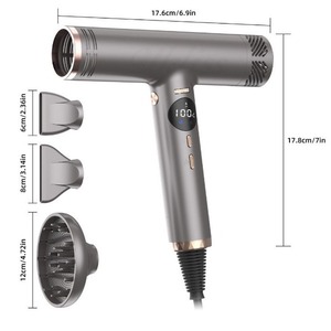 Hair Dryer With Negative Ion Technology Dc Motor Quiet Operation Salon Grade Fast Drying Hair Care Tool Black Color - Product Image 2