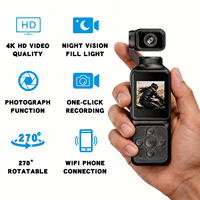 Caméra d'action WiFi 4K avec stabilisation EIS et écran rotatif pour moto, vélo, vlog de voyage et sports de plein air