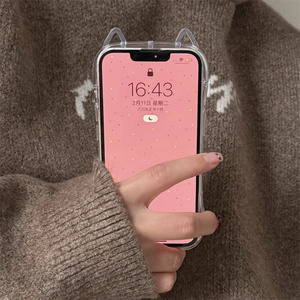 Oreilles de chat mignon étui transparent pour <span class=keywords><strong>iPhone</strong></span> 16 15 14 13 Pro Max 11 12 X Xr Xs <span class=keywords><strong>8</strong></span> 7 <span class=keywords><strong>Plus</strong></span> clair souple TPU Ultra mince <span class=keywords><strong>antichoc</strong></span> couverture - Product Image 5