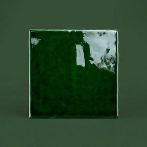 Piastrella Creta 13 Verde Scuro 13x13 Cm Lucida con Bordi Irregolari - Product Image 1