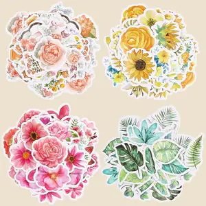 Juego de pegatinas de flores (360 piezas) pegatinas florales surtidas decorativas para planificador de colección de recortes Bullet Journals Supplies
