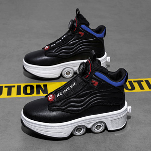 Roller Shoes With Flashing Lights EVA Material Double Row Wheels For Skating And Walking - Product Image 2