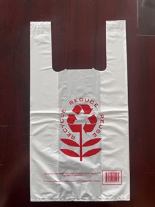 Impresión de logotipo personalizado Supermercado HDPE/LDPE Chaleco Mango Bolsa de compras Pla Bolsas de plástico transparente para camisetas - Product Image 4