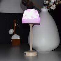 Lampe de Table Projecteur Vagues Océaniques RGB, Veilleuse Sans Fil Rechargeable USB, Contrôle Tactile Dimmable, Effet Vagues Ondulantes pour Ambiance Douce