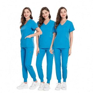 Uniformes de Enfermería de Manga Corta en Oferta, Conjuntos de Uniformes Personalizados, Traje de Enfermería Moderno OEM, Uniformes Médicos Elegantes - Product Image 1