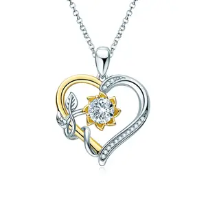 S925 collana in argento Sterling gioielli da donna a forma di cuore 1 carato Moissanite platino di qualità, perfetto per feste o regali