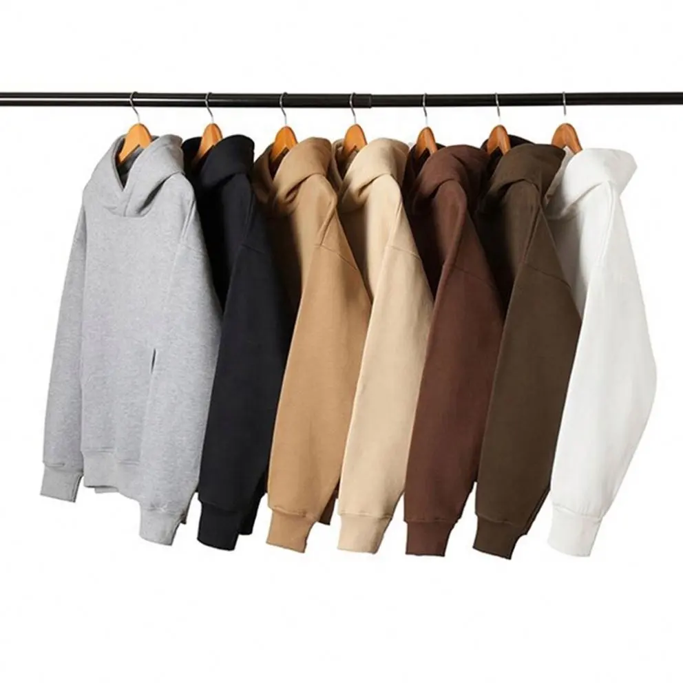 Wholesale Plain logo 100% Organic Cotton Men's Sweatshirt Blank Fleece Oversized Custom Unisex Men Hoodies
