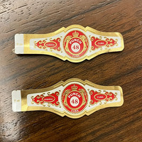 Étiquettes personnalisées pour 48 bandes de cigares, en papier doré, avec impression UV, pour Casa Del Habano et spécialistes de l'Habano