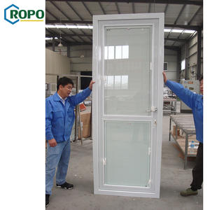 AS2047 Espacios comerciales Oficina Baño Marco blanco Panel doble <span class=keywords><strong>Puerta</strong></span> de PVC <span class=keywords><strong>con</strong></span> persianas horizontales integradas - Product Image 3