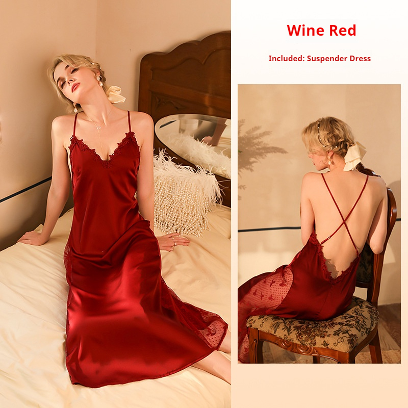 Bretella + vestito rosso vino