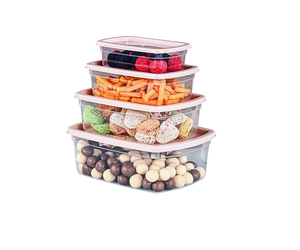 Juego de Recipientes de Almacenamiento de Cocina Multiusos de 4 Piezas, Aptos para Lavavajillas, Ecológicos, de PP, de 250 ml, 500 ml, 750 ml y 1250 ml, con Tapa para Cocina - Product Image 1