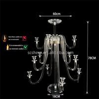 Chandeliers de luxe transparents à 12 bras, chandeliers modernes de luxe en acrylique transparent, décorations de table de mariage