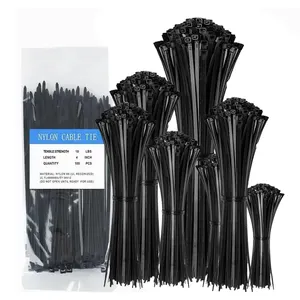 Lot de 100 attaches de câble noires en nylon de haute qualité-300mm x 3.6mm - 12 pouces