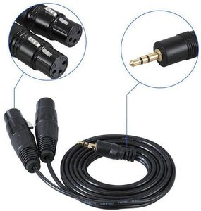 3.5mm <span class=keywords><strong>Mini</strong></span> Téléphone TRS Stéréo Téléphone <span class=keywords><strong>Jack</strong></span> Mâle À 2 <span class=keywords><strong>XLR</strong></span> Femelle Interconnexion Audio Microphone Câble - Product Image 4