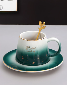 Factory Custom Printing Logo Tea Cup Saucer Set <b>Ceramic</b> Coffee Cup Custom <b>Ceramic</b> <b>Mug</b> Tea Cup Set Luxury for Office Gift - Product Image 1