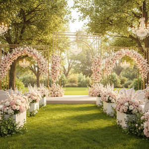 Golden Door-Shaped Metal Arch Frame Wedding <b>Backdrop</b> Flower <b>Stand</b> for Ceremony Birthday Party Decoration - Product Image 6