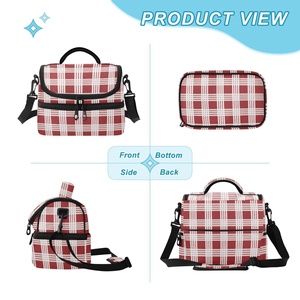 Retro Hawaiian Ula Palaka Design Unisex Double Layer Cooler Insulated <b>Lunch</b> <b>Bag</b> Adult <b>Lunch</b> Box Cooler <b>Tote</b> for Children - Product Image 2