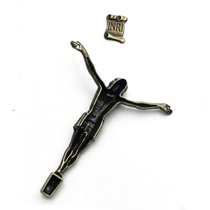 Mecrt Crucifijo de Aleación de Zinc con Figura de Corpus de Jesús, Estilo Católico Vintage Antiguo, Bronce, con INRI, para Adorno de Cruz <span class=keywords><strong>DIY</strong></span>, Venta al por Mayor - Product Image 5