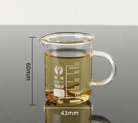 Bécher en verre gradué résistant à la chaleur de laboratoire / Tasse à mesurer avec poignée et couvercle