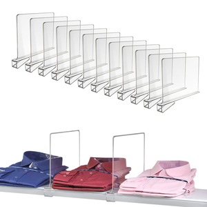 12-Piece Acrylic Kệ Brochure chủ separator trong suốt Tủ Ngăn móc cho tủ quần áo lưu trữ tổ chức - Product Image 1