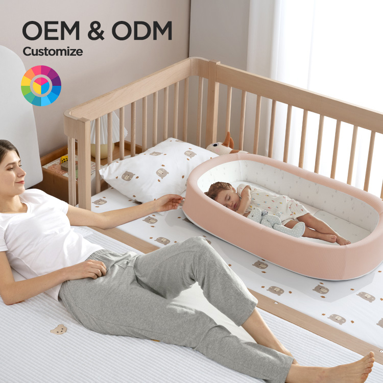 Cama nido portátil para bebé, cuna plegable, cama movible para recién nacido, protección de parachoques, tumbona para bebé antipresión