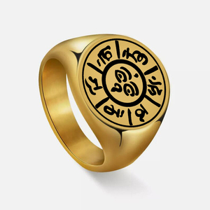 Anillo de Acero Inoxidable, Amuleto Tibetano con Mantra Om Mani Padme Hum, <span class=keywords><strong>Buda</strong></span>, Ojo que Todo lo Ve, Collar con Colgante, Amuleto, Talismán, Joyería - Product Image 1