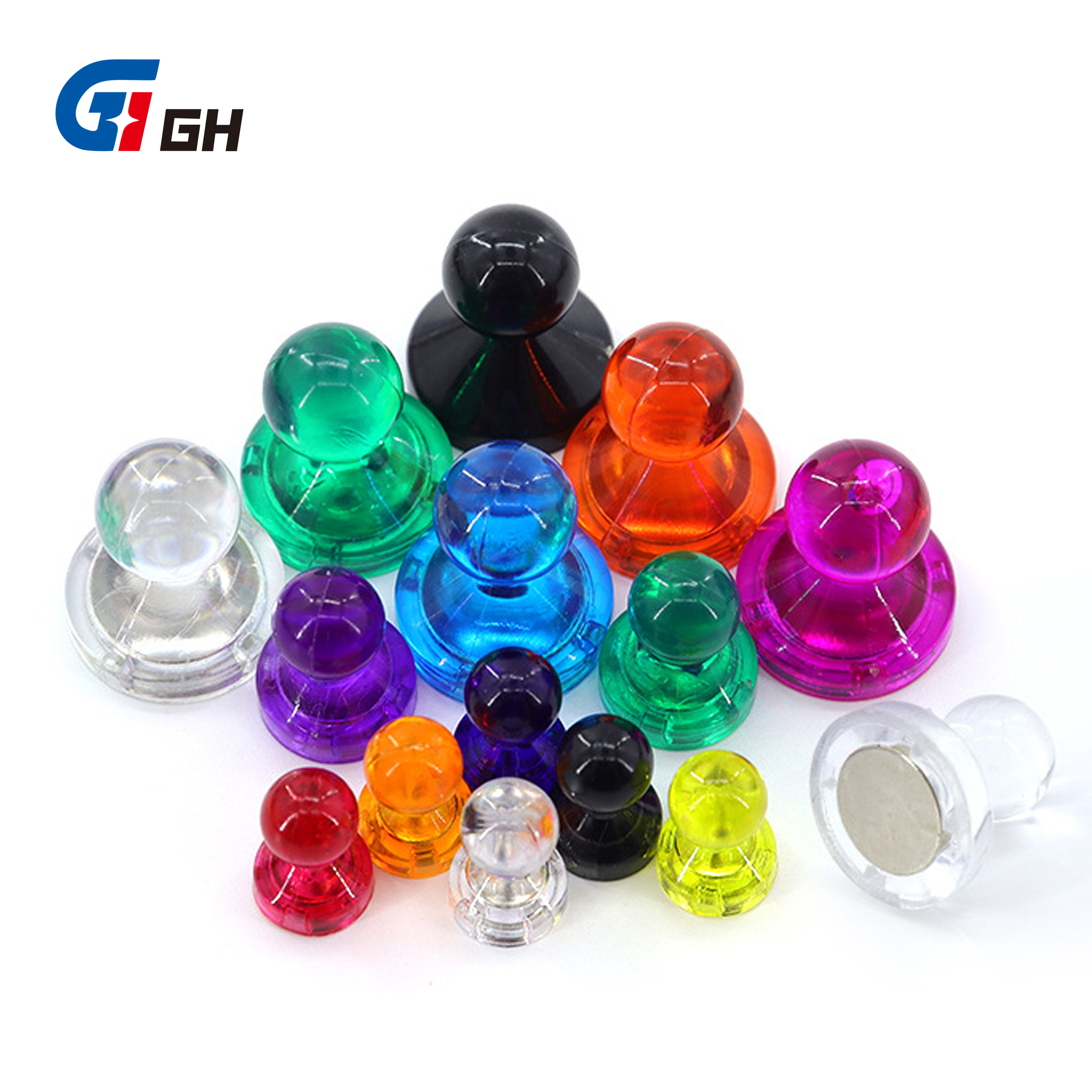 Translucent Acrylic Strong Colorful Plastic Magnetic Push Pin Magnet Magnetic Thumbtack Fridge Magnets For Office Home Using