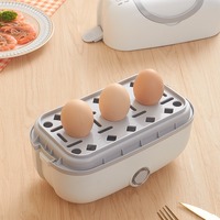Kotak makan siang listrik Mini, pemanas makanan Stainless Steel portabel, kotak makan siang listrik