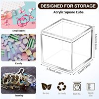 Boîte de rangement transparente en acrylique transparent personnalisée avec couvercles, boîte à bonbons carrée