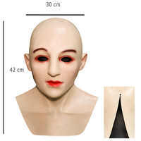 Masque en latex intégral, masque de visage pour femme effrayant à rides pour Halloween, cosplay, masque en latex pour accessoires de fête cosplay
