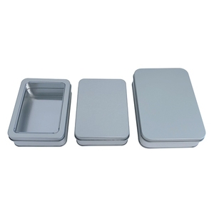 Pronto per la spedizione rettangolo argento metallo scatola di <span class=keywords><strong>latta</strong></span> Custom carte da gioco barattolo di <span class=keywords><strong>latta</strong></span> con inserto in schiuma titolare - Product Image 2