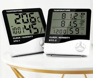 HTC-1 termometer dalam ruangan, pengukur kelembapan Digital HTC-2 dengan Monitor suhu dan kelembaban