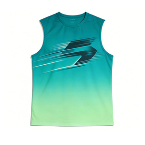 Débardeur de sport d'été pour homme, personnalisable, en soie glacée respirante, col rond, sans manches, sous-vêtement, couche de base athlétique - Product Image 1