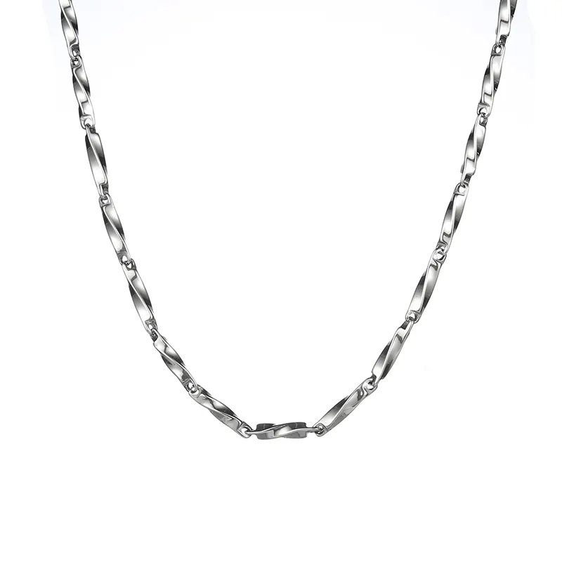 Collar de cadena de acero inoxidable con cierre de caja de plata para mujer de buena calidad