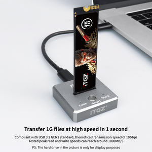 ITGZ 10Gbps حاوية <span class=keywords><strong>M</strong></span>.<span class=keywords><strong>2</strong></span> SSD بخليج واحد مربع خارجي ساتا NGFF/nme <span class=keywords><strong>M</strong></span>.<span class=keywords><strong>2</strong></span> محطة Docking vbox - Product Image 4