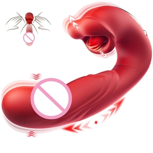 U-Shaped Três-em-Um Multi-Funcional Dildo Patting & <span class=keywords><strong>Sex</strong></span> Toys com Chupando & G-Spot Vibrações - Product Image 2